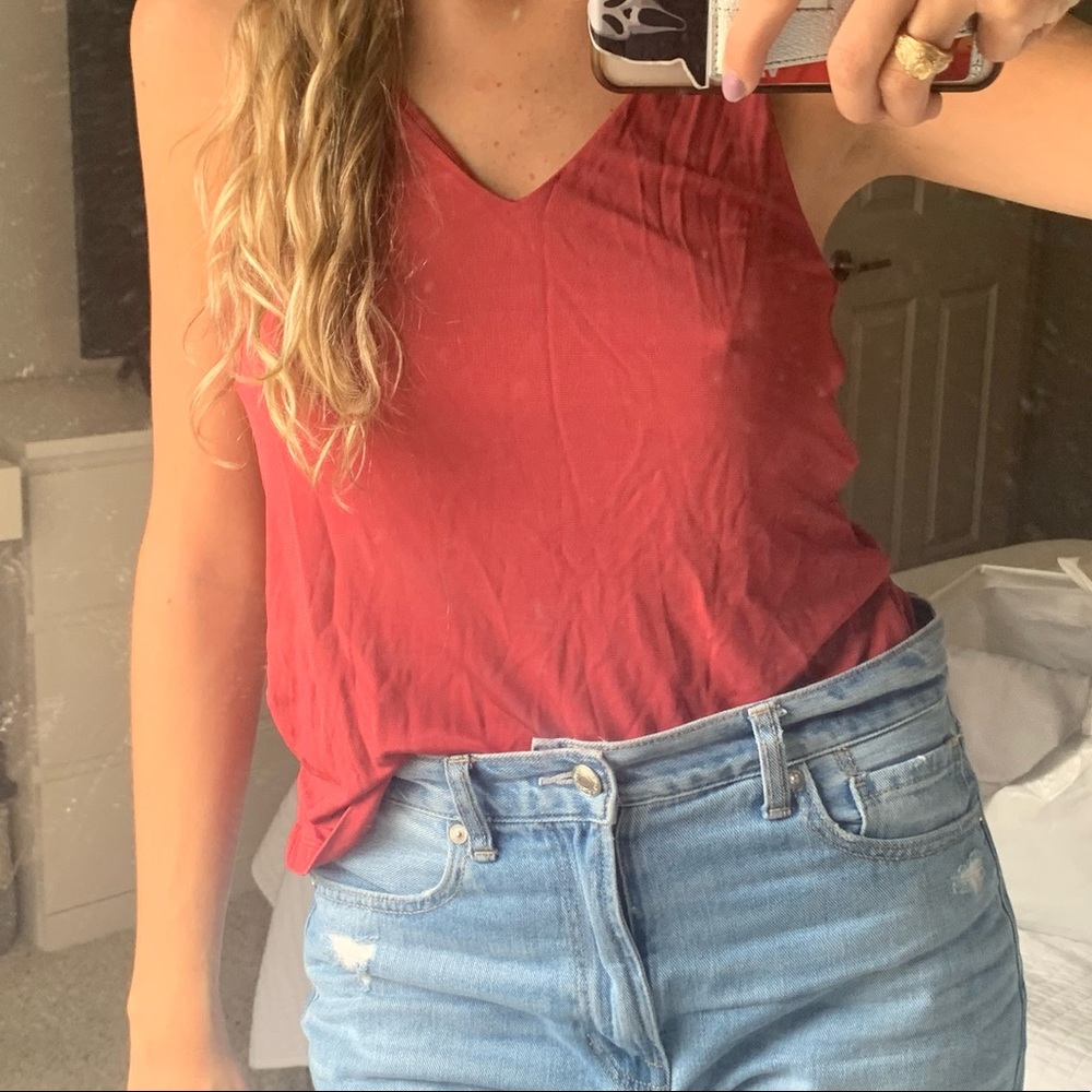 Rusty muted sleeveless blouse